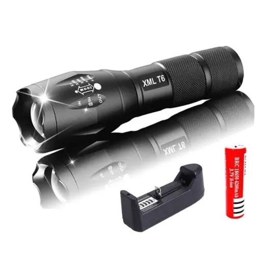 Тактический фонарь с красным светом Bailong PC-1831-T6 ZOOM PLUS , влагостойкий, аккумуляторный, 3 режима