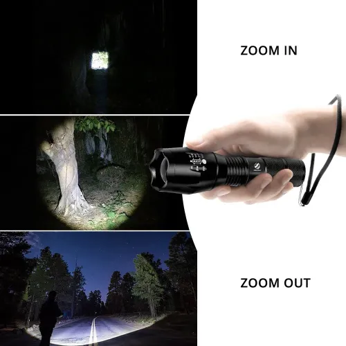 Тактический фонарь с красным светом Bailong PC-1831-T6 ZOOM PLUS , влагостойкий, аккумуляторный, 3 режима - фото 4