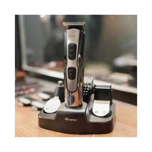 Бездротова машинка для стрижки 9 насадок Gemei GM-592. Акумуляторний тример для носа, вух, бороди - фото 3