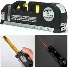 Лазерный уровень со встроенной рулеткой FIXIT Laser level pro 3, 2 плоскости, черный