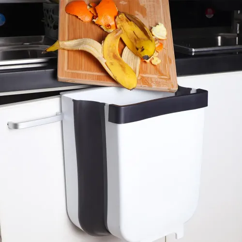 Складаний контейнер на двері Kitchen Wet garbage FLEXIBLE BIN, розкладний, колір бежевий - фото 5