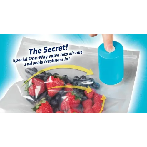 Комплект для вакуумной упаковки продуктов Always Fresh Seal Vac, вакуумный упаковщик еды и вещей, 6 пакетов - фото 7