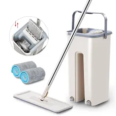 Швабра лентяйка с автоматическим отжимом Scratch Cleaning Mop с ведром