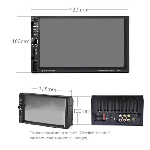 Автомагнитола 2Din сенсорная, Bluetooth AMP 7010B Slim, пульт в комплекте - фото 5