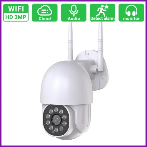 Вулична поворотна IP камера NJ PRO 1080 Vision 360 , вологостійка, датчик рух, нічне бачення, біла - фото 3