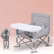 Детский складной стул для кормления Baby seat Pro, тканевый стул с алюминиевыми ножками