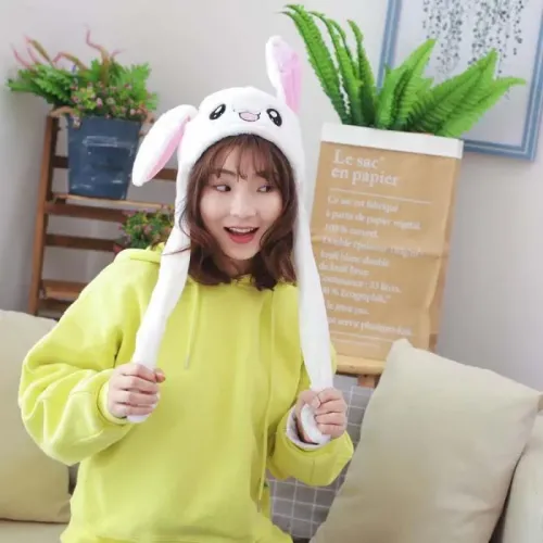 Світна шапка з вушками Pikachu toys вушка рухаються, універсальний розмір, біла - фото 2