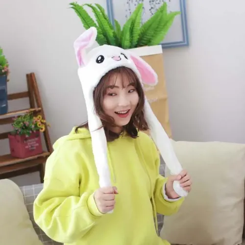 Світна шапка з вушками Pikachu toys вушка рухаються, універсальний розмір, біла - фото 3
