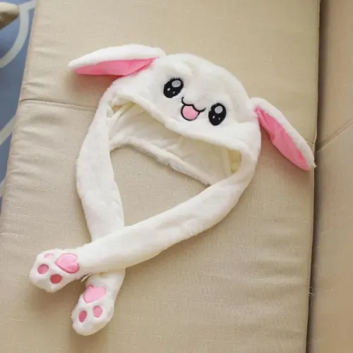 Світна шапка з вушками Pikachu toys вушка рухаються, універсальний розмір, біла - фото 4