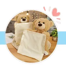 Детская интерактивная игрушка плюшевый мишка Peekaboo Bear, 30 см высота, коричневый, на батарейках