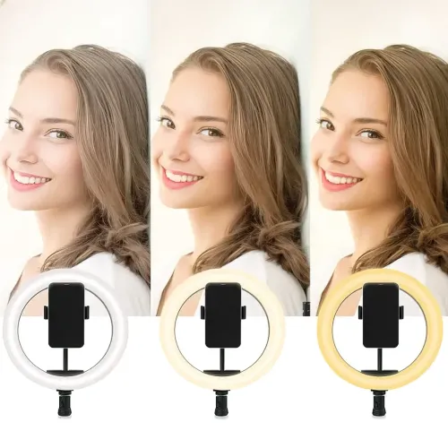 Светодиодная кольцевая лампа RING LED PRO со штативом 2 метра, 20 Вт, 26см, 1000 люмен, 5500 К, RGB цвета - фото 7
