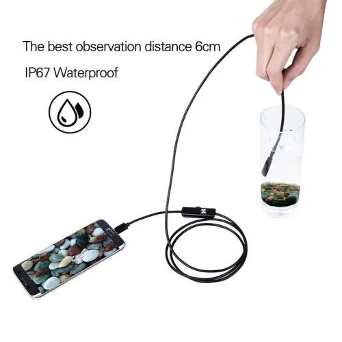 Гибкий USB эндоскоп 1/0.3МП  Endoscope android camera, Для андроид и ПК, гибкий провод, подсветка - фото 5