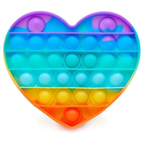 Большой POP IT Heart радуга, 27 кнопок, разные формы, детская интерактивная игрушка, антистресс, SPA силикон - фото 4