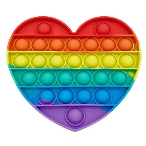 Большой POP IT Heart радуга, 27 кнопок, разные формы, детская интерактивная игрушка, антистресс, SPA силикон - фото 5