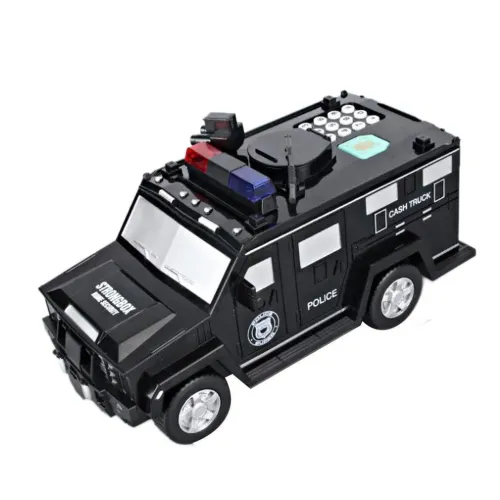 Детская копилка сейф машинка в стиле gelandewagen G63, Полиция. с кодовым замком, купюроприемник - фото 2