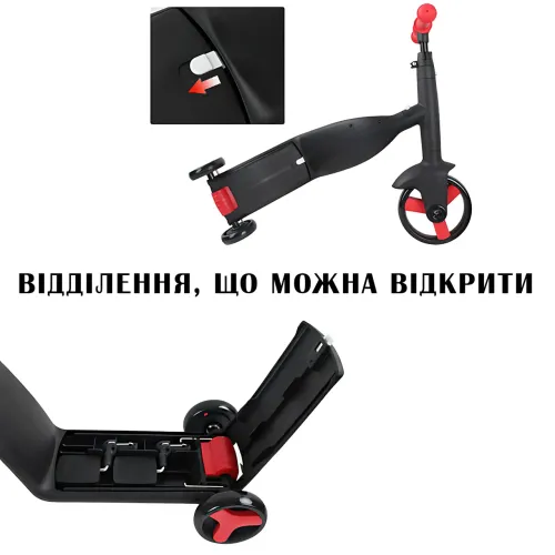 Детский трицикл Kids- Love, беговел, самокат, велосипед. 2 Цвета, телескопическая ручка, съемные педали Синий - фото 7