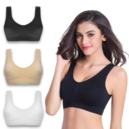 Набор из 3-х спортивных бесшовных бюстгальтеров AHHBRA comfort Fit, три цвета в комплекте