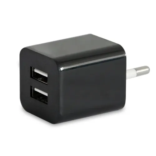 Адаптер питания CUBE Pro от сети 100-240 В, 2 USB,  1А/2.1A, черный, глянцевый - фото 4