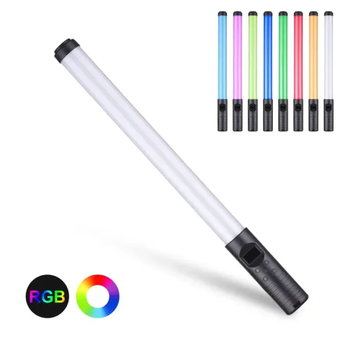 Велика професійна RGB підсвічування LIGHT STICK PRO, максимальна настройка світіння, 50 см, з екраном - фото 2