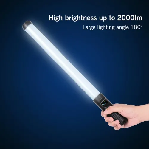 Велика професійна RGB підсвічування LIGHT STICK PRO, максимальна настройка світіння, 50 см, з екраном - фото 4