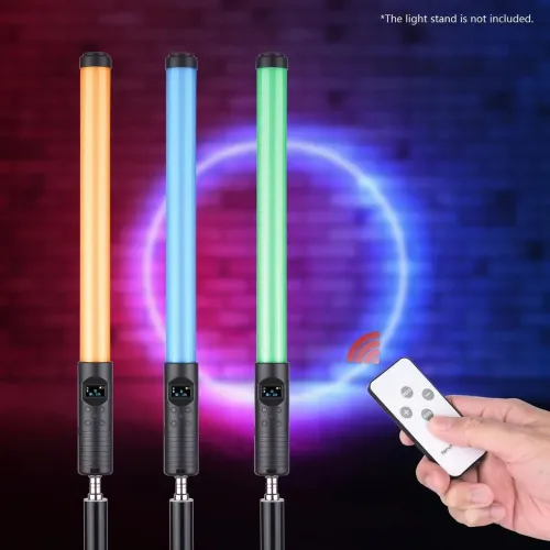 Велика професійна RGB підсвічування LIGHT STICK PRO, максимальна настройка світіння, 50 см, з екраном - фото 5