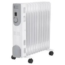 Обогреватель масляный 9 секций Crownberg CB9S Pro, белый цвет, 2000W
