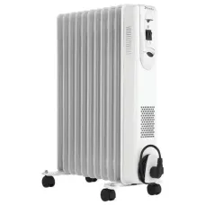Обогреватель масляного типа CROWNBERG CB 11S PRO, 11 секций, белый, 2500Вт
