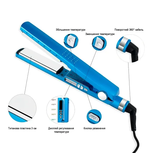 Професійна праска для волосся Babyliss Pro Nano Titanium 450F Originalsize - фото 7