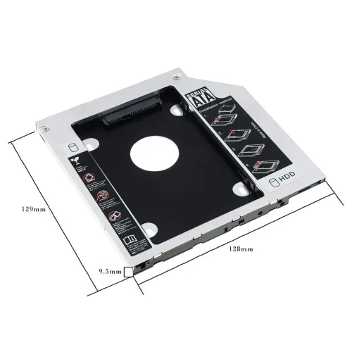 Адаптер для замены DVD-привода на HDD/SSD диск GemBird, низкопрофильный OptiBay 2.5'', 9.5/12.7 мм, SATA/mSATA - фото 9