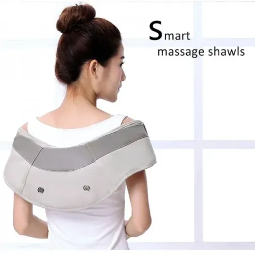 Вибро массажер для всего тела 3D Wellneo Cervical Massage Shawls здоровье. 4 в 1, шиацу, серый - фото 2