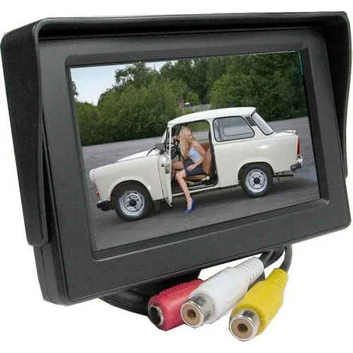 Автомобільний монітор для камери заднього виду Security TFT monitor 4.3 дюйми, з козирком, JL403HR, чорний - фото 4