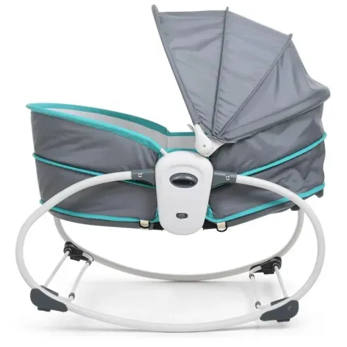 Дитяча гойдалка з люлькою Rocket Bassinet 5 у 1 баунсер, сірий з блакитним - фото 2
