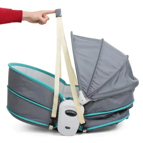 Дитяча гойдалка з люлькою Rocket Bassinet 5 у 1 баунсер, сірий з блакитним - фото 6