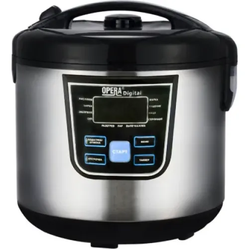 Мультиварка с функцией пароварки Opera Digital OD-166 Cooking Pro, 120 рецептов, 12 программ, 1500 Вт, серебро