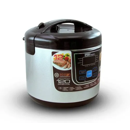 Мультиварка с функцией пароварки Opera Digital OD-166 Cooking Pro, 120 рецептов, 12 программ, 1500 Вт, серебро - фото 4