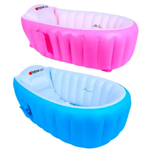 Детская надувная ванночка Intime Baby Bath Tub, насос в подарок, 98*28 см, два цвета