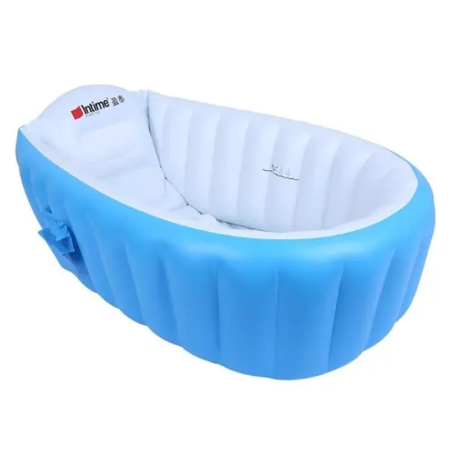 Детская надувная ванночка Intime Baby Bath Tub, насос в подарок, 98*28 см, два цвета - фото 2