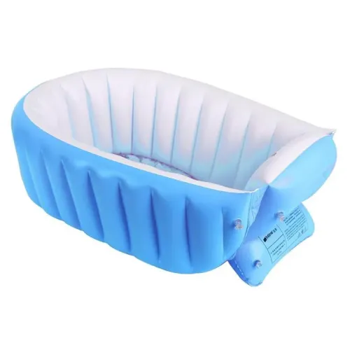Детская надувная ванночка Intime Baby Bath Tub, насос в подарок, 98*28 см, два цвета - фото 4