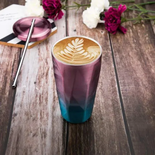 Термостакан із трубочкою CRISTAL StarBucks 480 мл, нержавіюча сталь, EL-503, різні кольори - фото 8