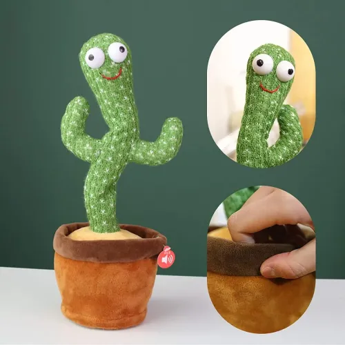 Великий танцюючий кактус LOL Cactus 32 см, повторюша, 120 мелодій, на батарейках - фото 3