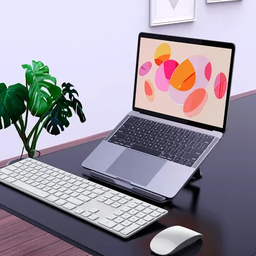 Усиленная подставка для ноутбука HOCO PH-37, алюминиевый сплав, прорезиненные soft touch покрытия, два цвета - фото 2
