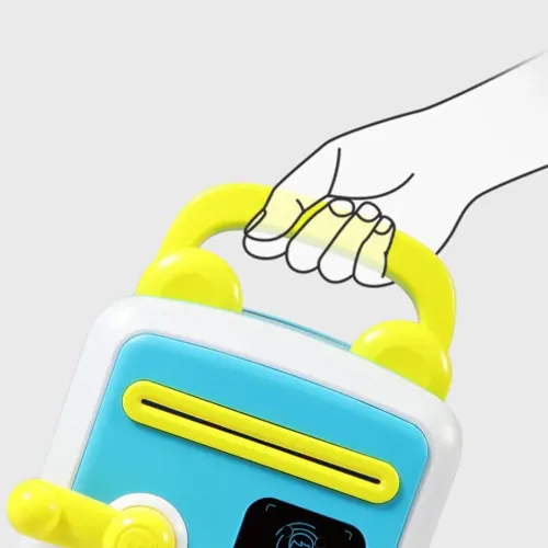 Детская копилка-сейф с кодовым замком и купюроприемником розовая face recognition moneybox - фото 7