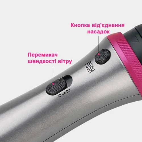 Багатофункціональний фен-стайлер для укладання та завивки волосся 4 насадки в 1 + ФУНКЦІЯ ІОНІЗАЦІЇ VGR V-408 - фото 9