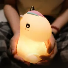 Ночник детский Единорог Lovely Horse радужный беспроводной силиконовый LED