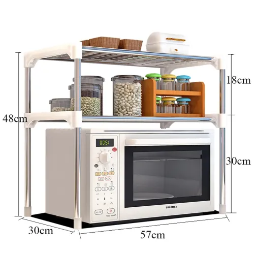 Полка-стеллаж для микроволновки Multifunctional storage rack 65x60x25 см - фото 2