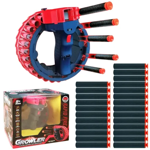 Игрушка пулемёт аккумуляторный игрушечный на 28 заряда Growler Electric Portable Soft Bullet - фото 6