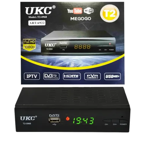 Тюнер DVB-T2 0968 metal з підтримкою WiFi адаптера (з екраном)