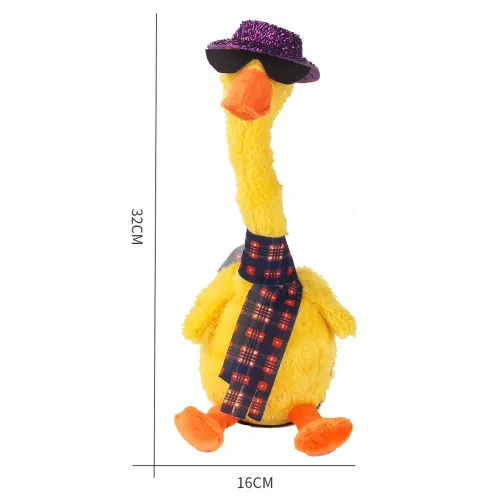 Интерактивная игрушка утка повторюшка, мягкая музыкальная игрушка Talking duck - фото 3