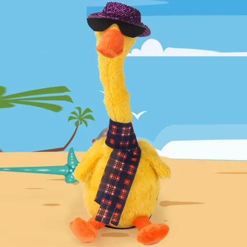 Интерактивная игрушка утка повторюшка, мягкая музыкальная игрушка Talking duck - фото 6