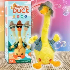 Интерактивная игрушка - танцующая утка в шляпке, поёт и светится  Dancing duck